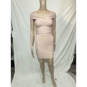 Herve Leger Off-The-Shoulder Ruched Mini Dress